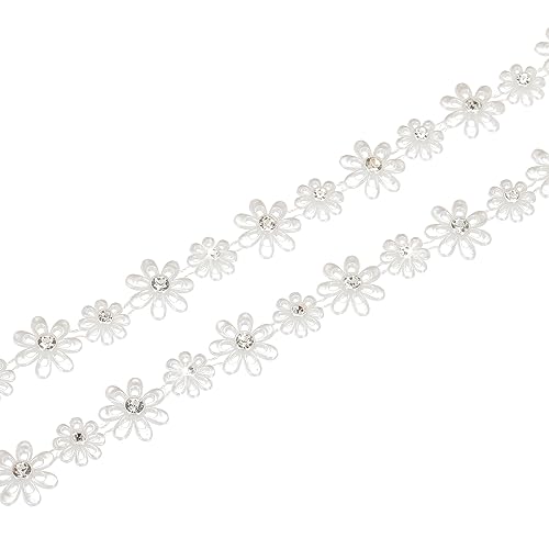 sourcing map 10 Yards Perlen und Strass Perlenbesatz Kette Blume Perlen für Kleid Dekoration Basteln Kreative Dekorationen sourcing map 10 Yards Perlen und Strass Perlenbesatz Kette Blume Perlen für Kleid Dekoration Basteln Kreative Dekorationen von sourcing map