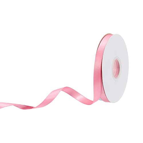 sourcing map 10 mm x 23 Meter Satinband Doppelseitige Schleifenband Polyester Geschenkband für Deko Party Hochzeit Geburtstag Trauer Geschenkverpackung Band, Hell-Pink von sourcing map