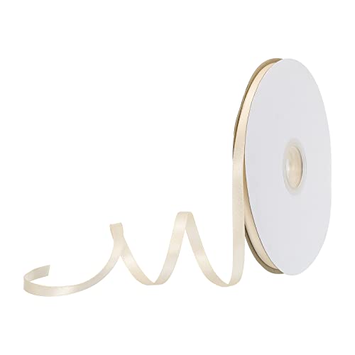 sourcing map 10 mm x 46 Meter Satinband Doppelseitige Schleifenband Polyester Geschenkband für Deko Party Hochzeit Geburtstag Trauer Geschenkverpackung Band, Hellgelb von sourcing map