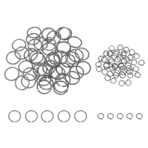 sourcing map 100 Stück 4 mm offene Binderinge und 18 mm geprägtes Bindering-Set, geschlossene O-Ringe, Verbinder für Armband, Halskette, Anhänger, Schmuck, Schlüsselanhänger, DIY, Handwerk von sourcing map