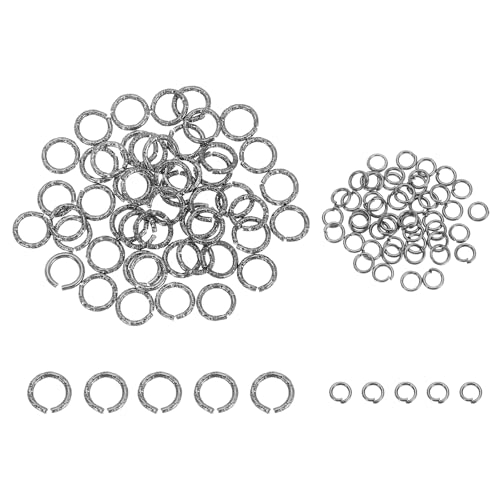 sourcing map 100 Stück 4 mm offene Binderinge und 8 mm geprägtes Biegering-Set, geschlossene O-Ringe-Verbinder für Armband, Halskette, Anhänger, Schmuck, Schlüsselanhänger, DIY, Handwerk sourcing map 100 Stück 4 mm offene Binderinge und 8 mm geprägtes Biegering-Set, geschlossene O-Ringe-Verbinder für Armband, Halskette, Anhänger, Schmuck, Schlüsselanhänger, DIY, Handwerk von sourcing map
