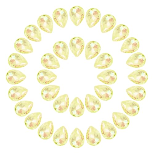 sourcing map 100 Stück 4 x 6 mm tropfenförmige Strasssteine mit spitzer Rückseite, Glasstrass, Kristallperlen, Edelsteine für Bastelarbeiten, DIY, Kleid, Schmuck, Schuhe, Nähen, Kunst, Verzierungen von sourcing map