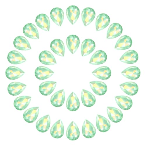 sourcing map 100 Stück 6 x 8 mm tropfenförmige Strasssteine mit spitzer Rückseite, Glasstrass, Kristallperlen, Edelsteine für Bastelarbeiten, DIY, Kleid, Schmuck, Schuhe, Nähen, Kunst, Verzierungen von sourcing map