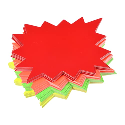 sourcing map 100 Stück Blanko Star Burst Verkaufsschild Preisschild 90x70mm 4 Farbe für Einzelhandelspreise von sourcing map
