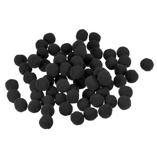 sourcing map 100 Stück Filzkugeln Bunt Filzstoff Perlen Set, 1.5cm Filzkugeln Pompons Filz Pom Poms zum Basteln Filzbälle für DIY Kreative Handgefertigt Dekorationen Geschenk, Schwarz von sourcing map