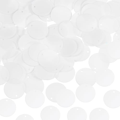 sourcing map 100 Stück flache runde Pailletten, 30 mm, lose Pailletten, Basteln, Nähen, Pailletten mit einseitigem Loch für DIY Stickerei Kleidung Schmuckherstellung, Weiß sourcing map 100 Stück flache runde Pailletten, 30 mm, lose Pailletten, Basteln, Nähen, Pailletten mit einseitigem Loch für DIY Stickerei Kleidung Schmuckherstellung, Weiß von sourcing map