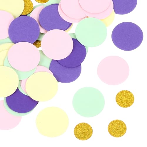 sourcing map 100 Stück rundes Konfetti, Glitzerkonfetti, Tischkonfetti, Dekoration für Party, Hochzeit, Festival, Dekoration, 2,5 x 2,5 cm, Hellgelb, Dunkelviolett, Gold, Hellrosa, Hellgrün sourcing map 100 Stück rundes Konfetti, Glitzerkonfetti, Tischkonfetti, Dekoration für Party, Hochzeit, Festival, Dekoration, 2,5 x 2,5 cm, Hellgelb, Dunkelviolett, Gold, Hellrosa, Hellgrün von sourcing map