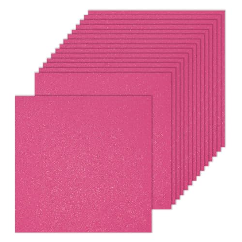 sourcing map 100 Stück schimmerndes Kartonpapier, 25,4 cm Länge, 25,4 cm Breite, 36,3 kg/120 g/m², Metallic-Blätter für Kunstbedarf, Basteln, Dunkelrosa von sourcing map