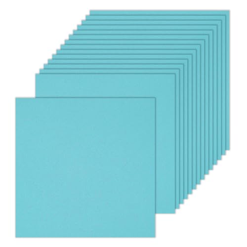 sourcing map 100 Stück schimmerndes Kartonpapier, 25,4 cm Länge, 25,4 cm Breite, 36,3 kg/120 g/m², Metallic-Blätter für Kunstbedarf, Basteln, Hellblau von sourcing map