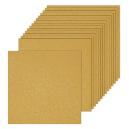 sourcing map 100 Stück schimmerndes Kartonpapier, 25,4 cm Länge, 25,4 cm Breite, 36,3 kg/120 g/m², Metallic-Blätter für Kunstbedarf, Basteln, Hellgold von sourcing map