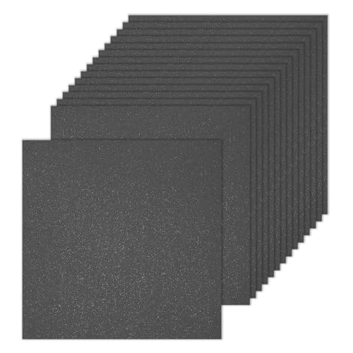 sourcing map 100 Stück schimmerndes Kartonpapier, 25,4 cm Länge, 25,4 cm Breite, 36,3 kg/120 g/m², Metallic-Blätter für Kunstbedarf, Basteln, Schwarz von sourcing map
