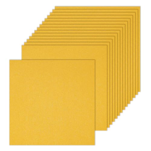 sourcing map 100 Stück schimmerndes Kartonpapier, 25,4 cm lang, 25,4 cm breit, 36,3 kg/120 g/m², metallische Blätter für Kunstbedarf, Basteln, goldfarben von sourcing map