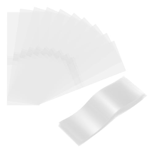 sourcing map 100 Stück transparentes perforiertes Schrumpfband, 135 x 50 mm, passend für Kappendurchmesser 82–85 mm von sourcing map