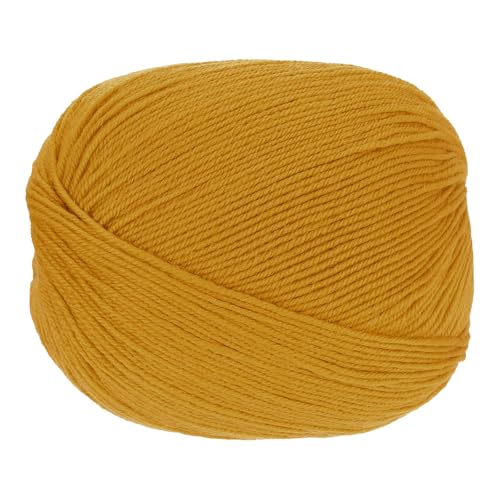 sourcing map 100 % Wollgarn, 4-lagiges Wollgarn, luxuriöses und weiches Garn, handgefärbtes Garn zum Handstricken, Häkeln, 100 g, 306 Yard (Dunkelgelb, 1 Knäuel) von sourcing map