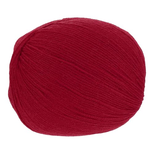 sourcing map 100 % Wollgarn, 4-lagiges Wollgarn, luxuriöses und weiches Garn, handgefärbtes Garn zum Handstricken, Häkeln, 100 g, 306 Yard (Dunkelrot, 1 Knäuel) von sourcing map