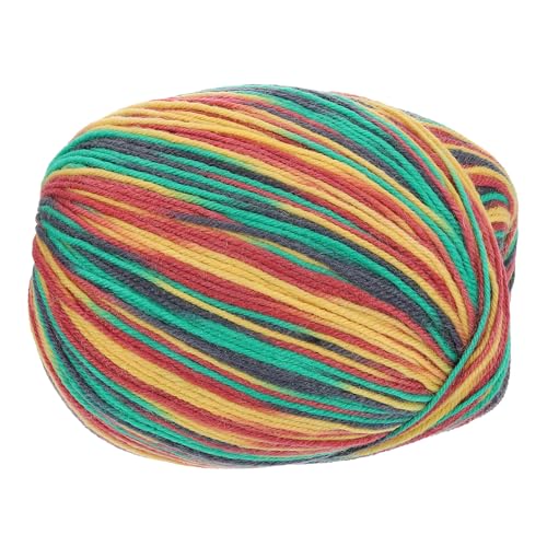 sourcing map 100 % Wollgarn, 4-lagiges Wollgarn, luxuriöses und weiches Garn, handgefärbtes Garn zum Handstricken, Häkeln, 100 g, 306 Yard (Gelb/Rot/Grün, 1 Knäuel) von sourcing map