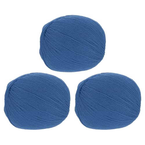 sourcing map 100 % Wollgarn, 4-lagiges Wollgarn, luxuriöses und weiches Garn, handgefärbtes Garn zum Handstricken, Häkeln, 100 g, 306 Yard (Haze Blue, 3 Knäuel) von sourcing map