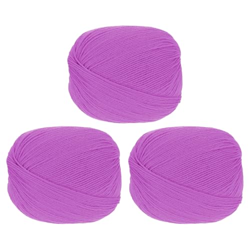 sourcing map 100 % Wollgarn, 4-lagiges Wollgarn, luxuriöses und weiches Garn, handgefärbtes Garn zum Handstricken, Häkeln, 100 g, 306 Yard (Rosa, 3 Knäuel) von sourcing map