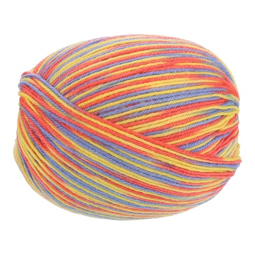 sourcing map 100 % Wollgarn, 4-lagiges Wollgarn, luxuriöses und weiches Garn, handgefärbtes Garn zum Handstricken, Häkeln, 100 g, 306 Yard (Rot/Gelb/Blau, 1 Knäuel) von sourcing map
