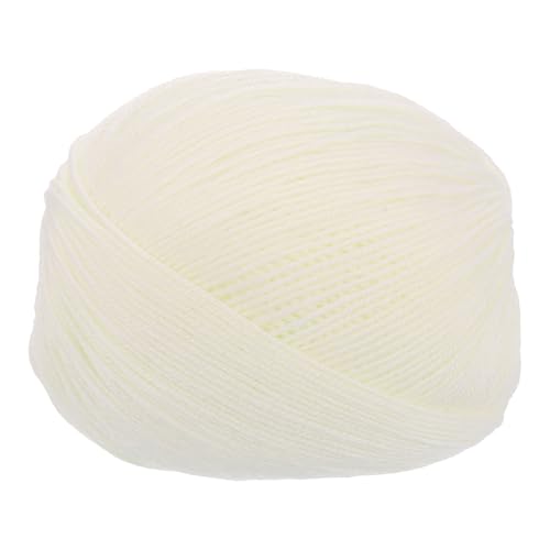 sourcing map 100 % Wollgarn, 4-lagiges Wollgarn, luxuriöses und weiches Garn, handgefärbtes Garn zum Handstricken, Häkeln, 100 g, 306 Yard (Weiß, 1 Knäuel) von sourcing map