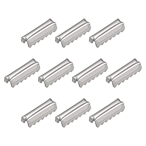 sourcing map 100Stk Umklappen Crimp Ende Kappen 0.39" Band Crimpen Ende Befestigungsmittel für Leder Dekoration DIY Zubehör Silber Ton sourcing map 100Stk Umklappen Crimp Ende Kappen 0.39" Band Crimpen Ende Befestigungsmittel für Leder Dekoration DIY Zubehör Silber Ton von sourcing map
