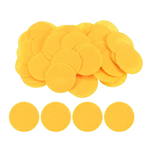 sourcing map 100Stk. Runde Filz Kreise 50mm 2" Handwerk Filz Pads Vliesstoff Filzkissen Gelb von sourcing map