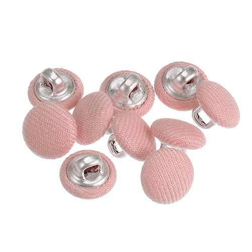 sourcing map 10 Stück 10 mm Knöpfe Pink mit Stoffüberzug, Vintage Stoffknöpfe Bezogen Nähknöpfe Runde Retro Bastelknöpfe Metallschaft für Mantel Strickjacke Anzüge Kleider Blusen von sourcing map