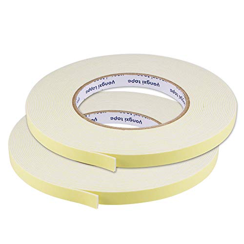 sourcing map 10m Doppelseitig Dichtungsband Selbstklebend, 10mm(B) x 1mm(D) EVA Dichtband für Fenster Türen, Schaumstoff Klebeband, 2 Rollen, Weiß von sourcing map