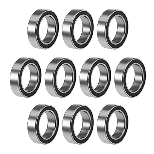 sourcing map 10 Stück Doppelt Abgedichtet Kugellager Kugellager Set Rillenkugellager 6700-2rs Z2 10mm x 15mm x 4 mm Chromstahl kugellager groß Skateboard Bearings Skateboard Kugellager von sourcing map