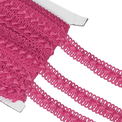 sourcing map 11 Yard Zopfborte, 1,8 cm breit, geflochtenes Spitzenband, Gimpen-Bordüre, Band für DIY, Handwerk, Nähzubehör, Kostüm, Heimdekoration, Rosenrot von sourcing map