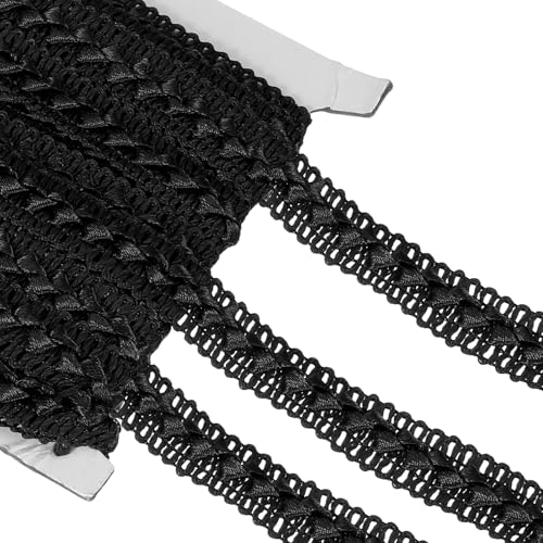 sourcing map 11 Yard Zopfborte, 1,8 cm breit, geflochtenes Spitzenband, Gimpen-Bordüre, Band für DIY, Handwerk, Nähzubehör, Kostüm, Heimdekoration, Schwarz sourcing map 11 Yard Zopfborte, 1,8 cm breit, geflochtenes Spitzenband, Gimpen-Bordüre, Band für DIY, Handwerk, Nähzubehör, Kostüm, Heimdekoration, Schwarz von sourcing map