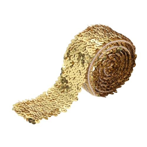 sourcing map 11 Yards 2 Zoll Elastische Paillettenborte 5-reihig Flache Paillettenband Paillettenstoffband für Basteln DIY Paillettenfransen Nähen Gold sourcing map 11 Yards 2 Zoll Elastische Paillettenborte 5-reihig Flache Paillettenband Paillettenstoffband für Basteln DIY Paillettenfransen Nähen Gold von sourcing map