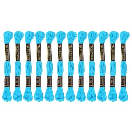 sourcing map 12 Stränge Stickgarn à 8 m aus ägyptischer langfaseriger Baumwolle für Stickprojekte, Armbänder, klare blaue Farbe sourcing map 12 Stränge Stickgarn à 8 m aus ägyptischer langfaseriger Baumwolle für Stickprojekte, Armbänder, klare blaue Farbe von sourcing map