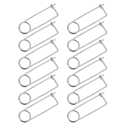 sourcing map 12 Stück Broschenförmige Sicherheitsnadeln, 0,3 x 6,1 cm, verzinkter Karbonstahl, Schnellverschluss, Federdrahtstift für Bauernhof, Rasen, Gartenanhängerkupplung von sourcing map
