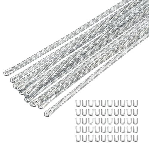 sourcing map 12 x spiralförmige Metall-Korsettstäbchen, 22,9 x 4,1 cm, Edelstahl-Stäbchen, vorgeschnittene Stahlstäbchenspitzen mit 50 Kappenköpfen für Korsetts, Kleider, Kostüme, Basteln, Nähen von sourcing map