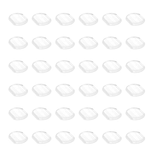 sourcing map 120 Stück Silikon-Ohrstecker-Pads, 1,5 x 1,2 cm, Komfort-Ohrring-Verschlüsse, Clip-Ohrring-Kissen für Clips an Ohrringen (transparent) von sourcing map