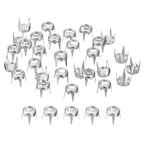 sourcing map 120 Stück Strass-Ohrstecker-Nachfüllungen, 6 mm/0,24 Zoll Strass-Klauenperlen, Nagelkopf, Nieten, Metallspikes, Nieten, dekorativ für DIY-Lederhandwerk, Gürtel, Silberweiß sourcing map 120 Stück Strass-Ohrstecker-Nachfüllungen, 6 mm/0,24 Zoll Strass-Klauenperlen, Nagelkopf, Nieten, Metallspikes, Nieten, dekorativ für DIY-Lederhandwerk, Gürtel, Silberweiß von sourcing map