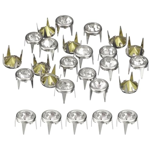 sourcing map 120 Stück Strass-Ohrstecker-Nachfüllungen, 8 mm/0,31 Zoll Strass-Klauenperlen, Nagelkopf, Nieten, Metallspitzen, Nieten, dekorativ für DIY-Lederhandwerk, Silberweiß sourcing map 120 Stück Strass-Ohrstecker-Nachfüllungen, 8 mm/0,31 Zoll Strass-Klauenperlen, Nagelkopf, Nieten, Metallspitzen, Nieten, dekorativ für DIY-Lederhandwerk, Silberweiß von sourcing map