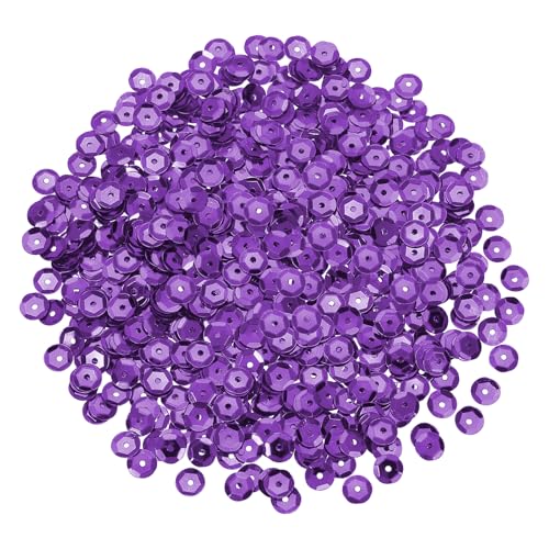 sourcing map 1200 Stück lose Pailletten, 6 mm, runde lose Pailletten, schillernde Pailletten, Regenbogen-Großpackung mit Löchern – 20 g zum Nähen, Sticken, Kleidung, Basteln, Dekorationen von sourcing map