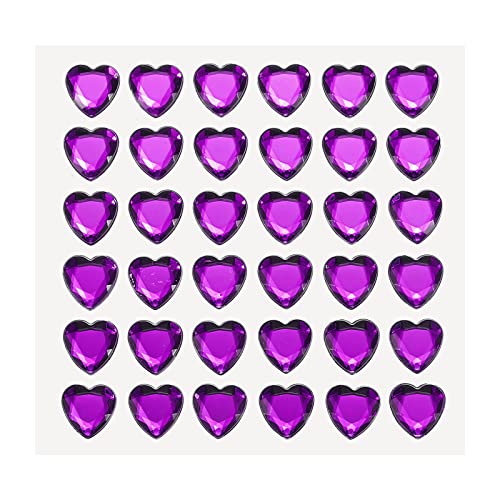 sourcing map 144Stk Herz Strass 10mm Selbstklebende Edelsteine Aufkleber Schmuck Sticker für Valentinstag Kosmetik Kunst und Handwerk Basteln Schmuck Herstellung Dunkel Violett von sourcing map