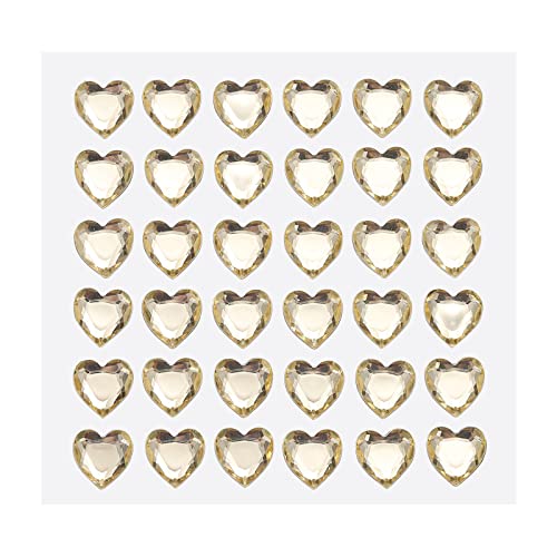 sourcing map 144Stk Herz Strass 10mm Selbstklebende Edelsteine Aufkleber Schmuck Sticker für Valentinstag Kosmetik Kunst und Handwerk Basteln Schmuck Herstellung Hell Braun von sourcing map