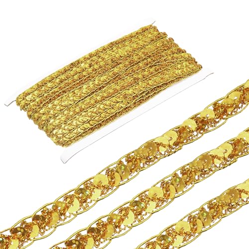 sourcing map 15 Yard Pailletten Perlen Spitzenborte 1 cm Paillettenband für Basteln, Verzierungen, DIY Nähen Kostüm Gold sourcing map 15 Yard Pailletten Perlen Spitzenborte 1 cm Paillettenband für Basteln, Verzierungen, DIY Nähen Kostüm Gold von sourcing map