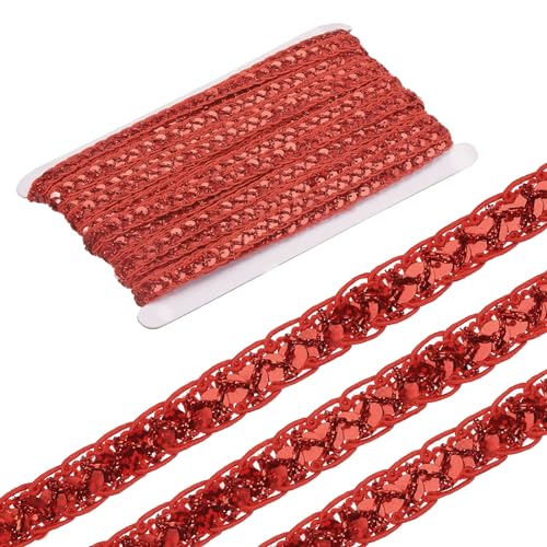 sourcing map 15 Yard Pailletten Perlen Spitzenborte 1 cm Paillettenband für Basteln, Verzierungen, DIY Nähen Kostüm Rot sourcing map 15 Yard Pailletten Perlen Spitzenborte 1 cm Paillettenband für Basteln, Verzierungen, DIY Nähen Kostüm Rot von sourcing map