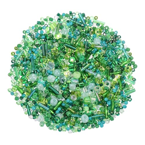 sourcing map 1500 Stück gemischte Glasperlen, 2–4 mm, Mini-Röhrchen, lose Bastelperlen mit Loch, Abstandshalter für Bastelarbeiten, Grün sourcing map 1500 Stück gemischte Glasperlen, 2–4 mm, Mini-Röhrchen, lose Bastelperlen mit Loch, Abstandshalter für Bastelarbeiten, Grün von sourcing map