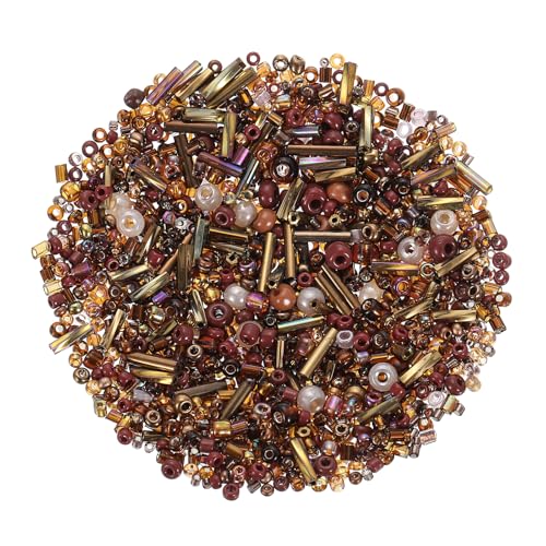 sourcing map 1500 Stück gemischte Glasperlen, 2–4 mm, Mini-Röhrchen, lose Bastelperlen mit Loch, Großpackung Abstandshalter für Bastelarbeiten, Kaffee, 1500 Stück sourcing map 1500 Stück gemischte Glasperlen, 2–4 mm, Mini-Röhrchen, lose Bastelperlen mit Loch, Großpackung Abstandshalter für Bastelarbeiten, Kaffee, 1500 Stück von sourcing map