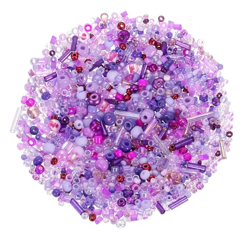 sourcing map 1500 Stück gemischte Glasperlen, 2–4 mm, Mini-Röhrchen, lose Bastelperlen mit Loch, Großpackung Abstandshalter für Bastelarbeiten, Lila sourcing map 1500 Stück gemischte Glasperlen, 2–4 mm, Mini-Röhrchen, lose Bastelperlen mit Loch, Großpackung Abstandshalter für Bastelarbeiten, Lila von sourcing map