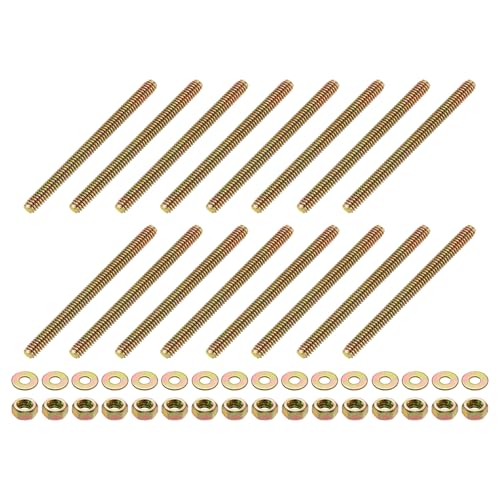 sourcing map 16 Stück Vollgewindestange, 0,6 cm UNC x 8,9 cm Länge, verzinkter Karbonstahl, Vollgewindebolzen mit Muttern und Unterlegscheiben für Klemmen, Aufhänger und U-Bolzen, Farbe Zink sourcing map 16 Stück Vollgewindestange, 0,6 cm UNC x 8,9 cm Länge, verzinkter Karbonstahl, Vollgewindebolzen mit Muttern und Unterlegscheiben für Klemmen, Aufhänger und U-Bolzen, Farbe Zink von sourcing map