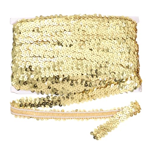sourcing map 18 m x 2 cm elastischer Paillettenbesatz, flach, dehnbar, Pailletten-Streifen, Pailletten-Stoffband für DIY, Basteln, Nähen, Kleid, Gold sourcing map 18 m x 2 cm elastischer Paillettenbesatz, flach, dehnbar, Pailletten-Streifen, Pailletten-Stoffband für DIY, Basteln, Nähen, Kleid, Gold von sourcing map