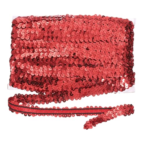 sourcing map 18 m x 2 cm elastischer Paillettenbesatz, flach, dehnbar, Pailletten-Streifen, Pailletten-Stoffband für DIY, Handwerk, Nähen, Kleid, Rot sourcing map 18 m x 2 cm elastischer Paillettenbesatz, flach, dehnbar, Pailletten-Streifen, Pailletten-Stoffband für DIY, Handwerk, Nähen, Kleid, Rot von sourcing map