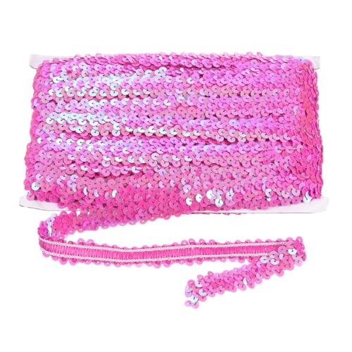 sourcing map 18 m x 2 cm elastischer Paillettenbesatz, flach, dehnbar, Pailletten-Streifen, Pailletten-Stoffband für DIY, Handwerk, Nähen, Kleid, weiche Rose von sourcing map
